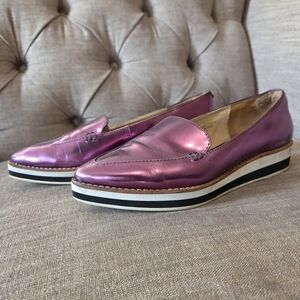 DKNY Purple Metallic Loafers